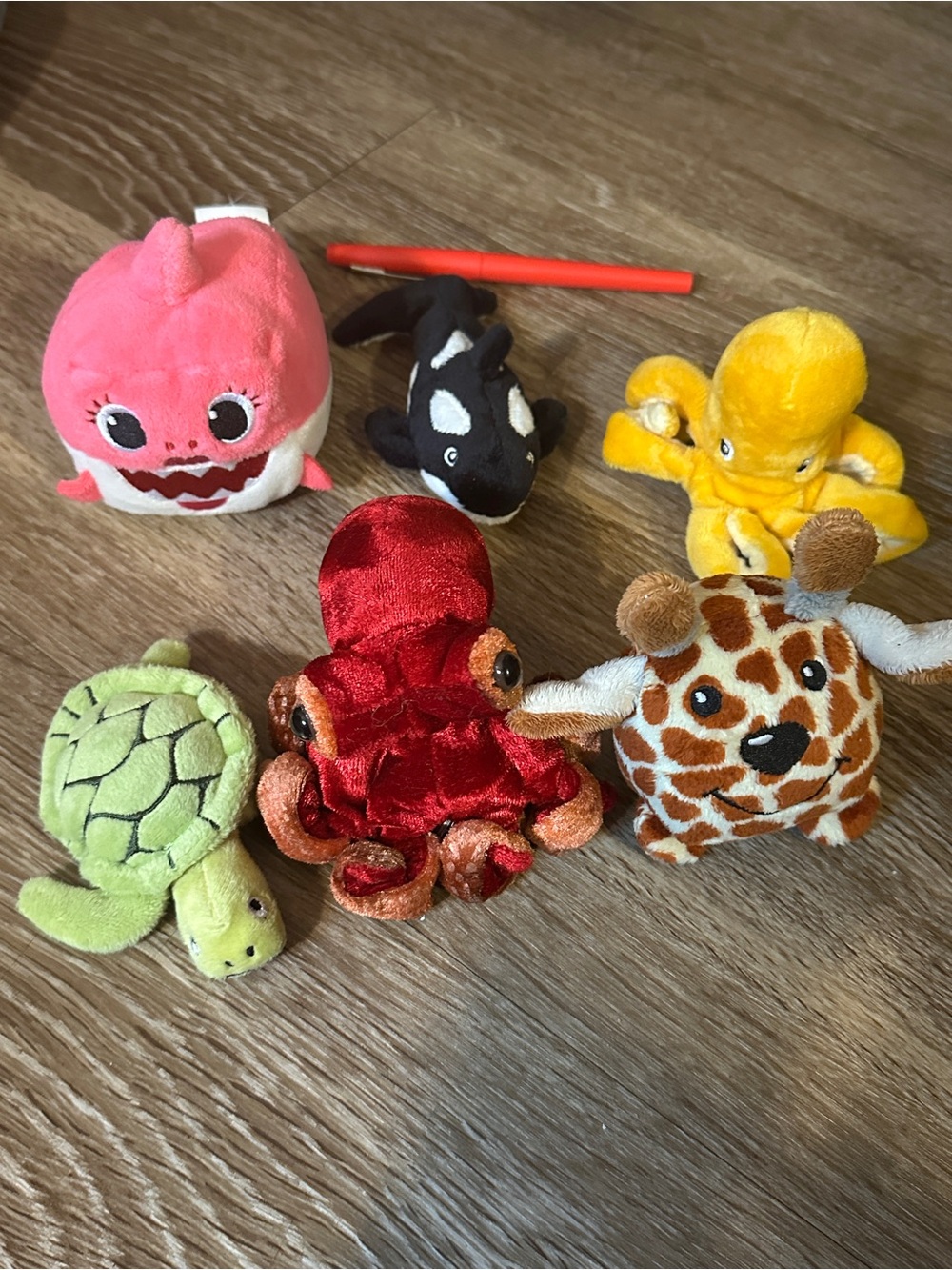 Plush Sea Creature Toy Set - Assorted Colors